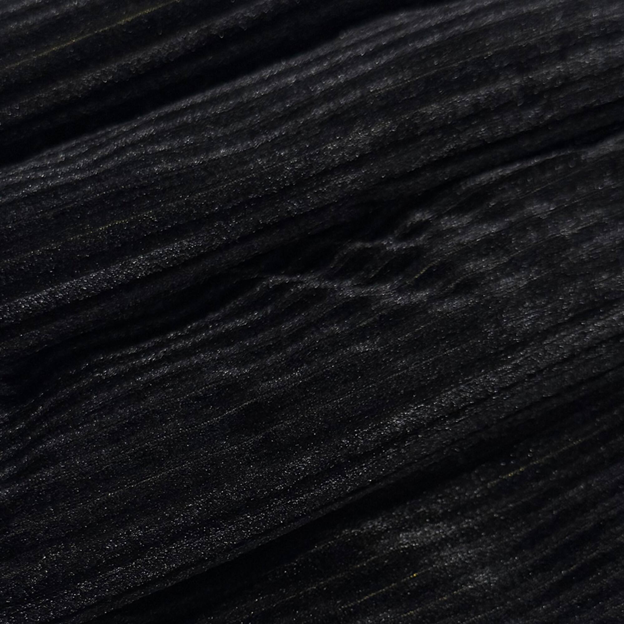 Feldman Black Ribbed Stretch Velvet Fabric